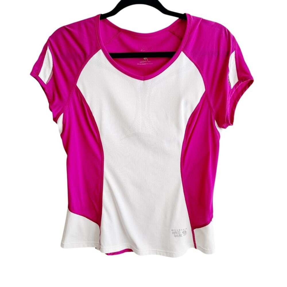 Mountain Hardwear Casual Lightweight Cycling Jersey Shirt Pink & White Small